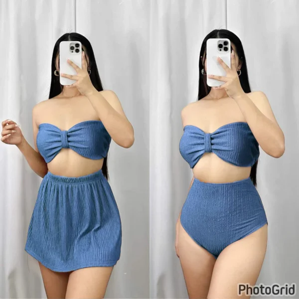 3in1 Padded Swimwear Beachwear with Skirt