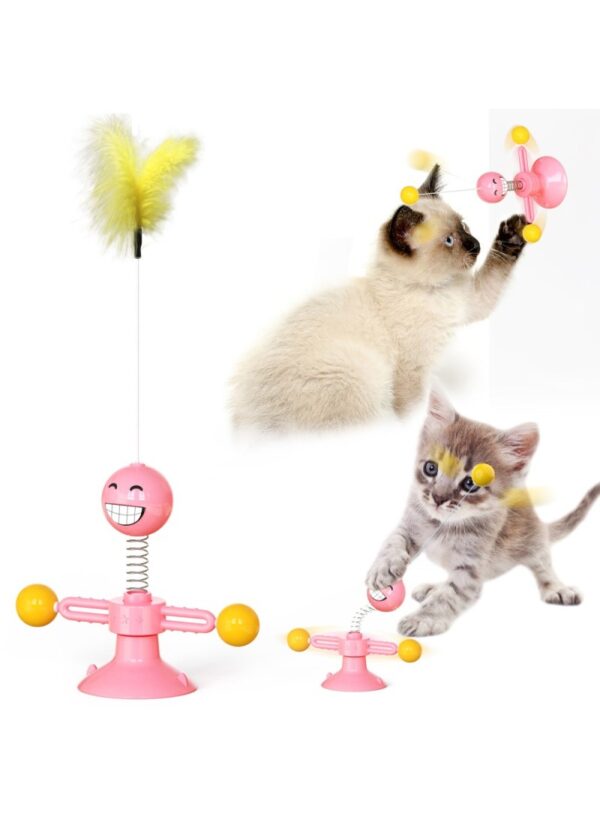 Rotating Windmill Spring Figure Cat Toys