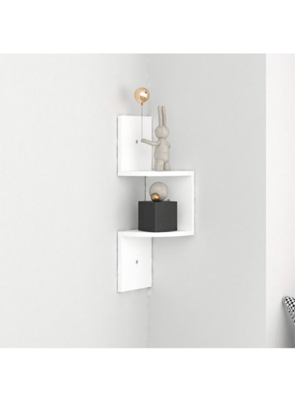 2-Layer Wall Corner Bookshelf Storage Rack