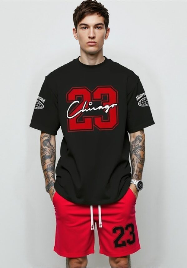 Men T-Shirt and Drawstring Waist Shorts