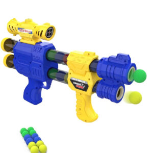 Soft Ball Bullet Gun Toy With 12 Foam Balls for Kids 6090 - Blue
