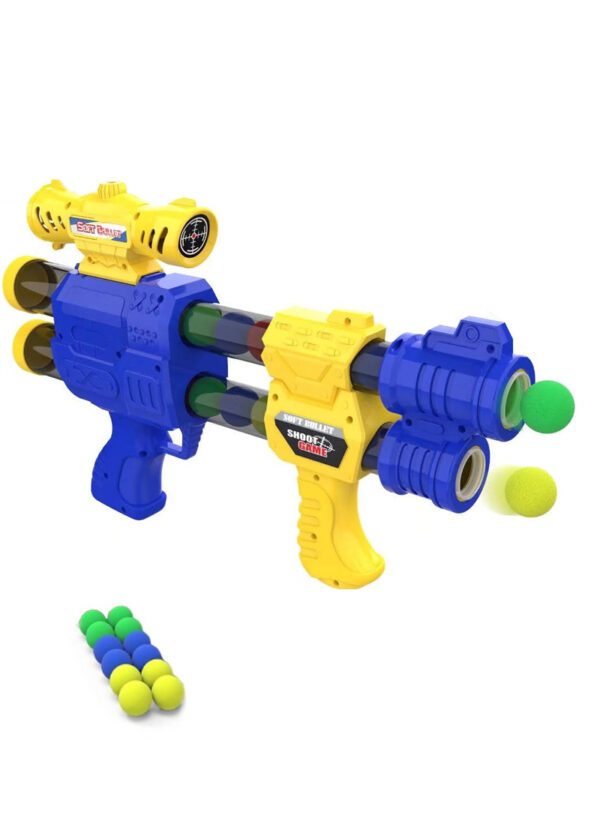 Soft Ball Bullet Gun Toy With 12 Foam Balls for Kids 6090 - Blue
